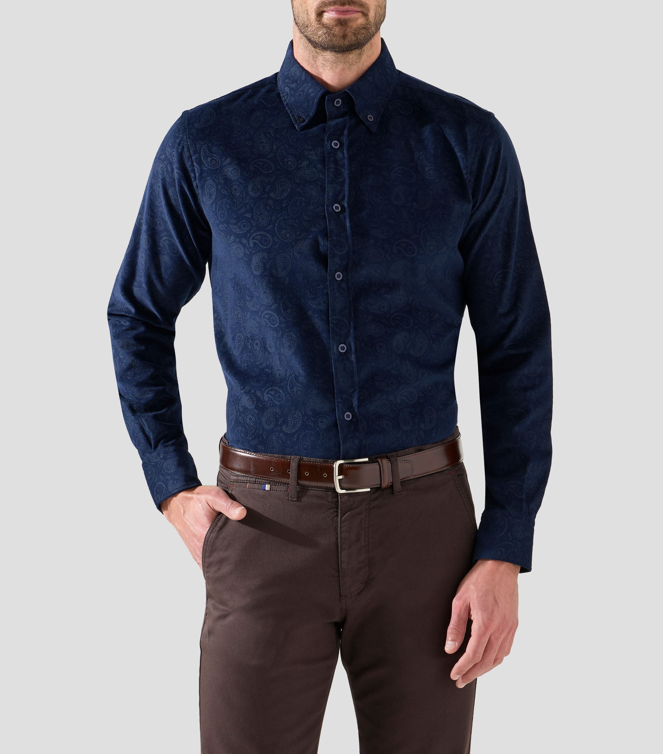 Camisa estampada manga larga Hombre